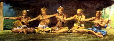 Danza Siva con 5 bailarines, Vaiala, Samoa, 1890 de John La Farge or Lafarge